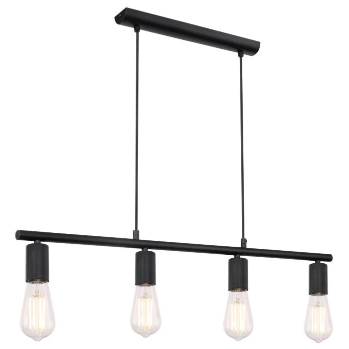 Lámpara Colgante Globo MOSSABI Negro, 4 luces