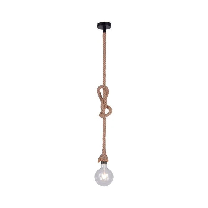 Lámpara Colgante Leuchten Direkt ROPE Marrón, Negro, 1 luz