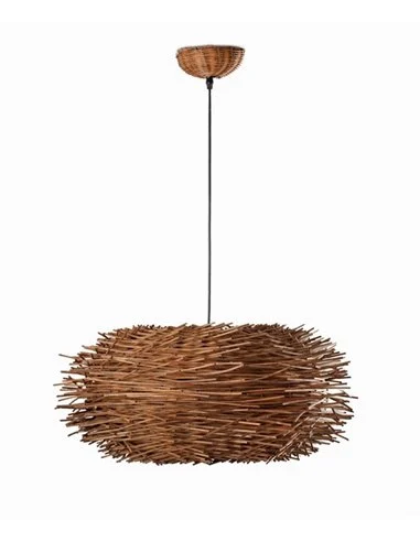 Lámpara colgante Nido - Faro - Diseño natural de ratán marrón