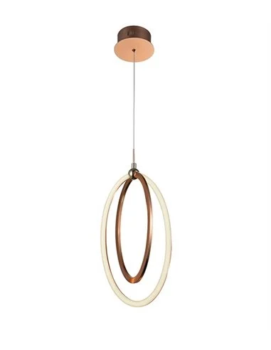 Lámpara colgante Ocellis – Schuller – Lámpara decorativa LED, acabado oro rosa