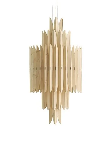 Lámpara colgante Voliere - LZF - Diseño artesanal y sofisticado, chapa de madera, estilo Art decó