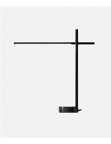 Lámpara de escritorio Tubs - LedsC4 - Base en mármol negro, regulable y orientable