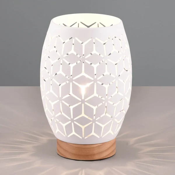 LÁMPARA DE MESA 1 LUZ METAL BLANCO E27 BIRKITA