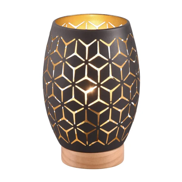 LÁMPARA DE MESA 1 LUZ METAL NEGRO E27 BIRKITA