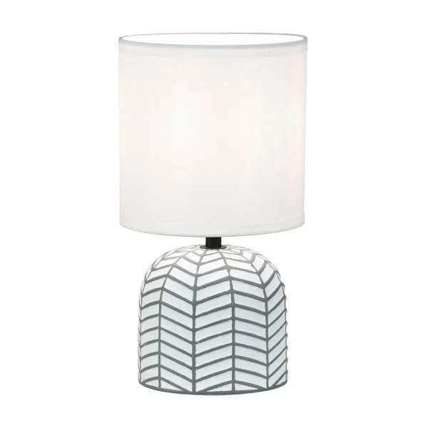 LÁMPARA DE MESA EN CERÁMICA BLANCO/GRIS E14 ELTONIA