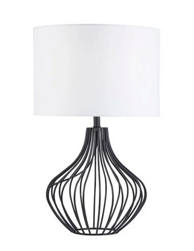 Lámpara de mesa Prato - AJP - Diseño jaula con pantalla blanca