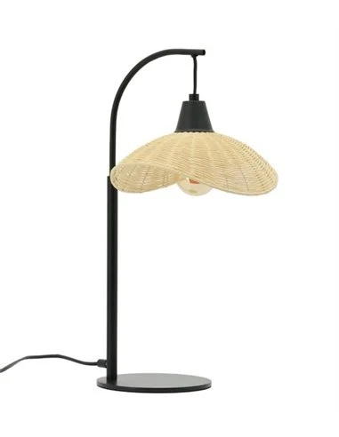 Lámpara de mesa Kasteli - IDP Lampshades - Lámpara boho chic natural de mimbre