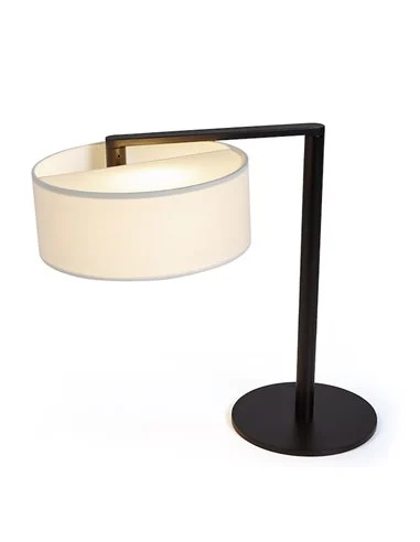 Lámpara de mesa Matrix – Luxcambra – Pantalla de cotonet blanco con giro horizontal