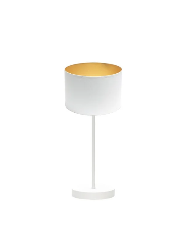 Lámpara de Mesa Pantalla Blanco Oro