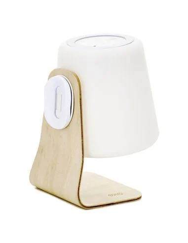 Lámpara de mesa portátil Ibar - Novolux Lighting Exo - Madera de haya, apta para exterior