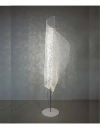 Lampara de pie Clara - a-emotional light - Lámpara LED decorativa de malla blanca