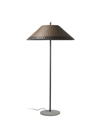 Lámpara de pie Saigon - Faro - Lámpara de mimbre y cemento, 200 cm