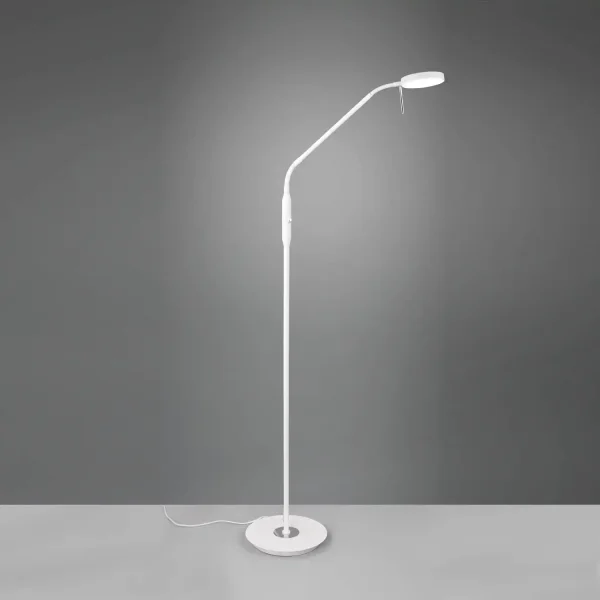 LÁMPARA DE PIE LED 12W REGULABLE ESTERA BLANCA EDEN