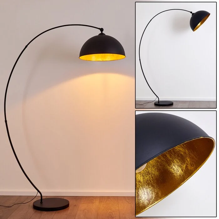 Lámpara de Pie Miranda Negro, 1 luz