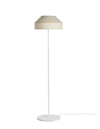 Lámpara de pie Rizzo - Massmi - Lámpara blanca con pantalla de lino natural