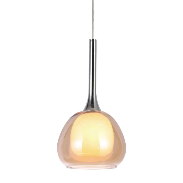LÁMPARA DE TECHO 1 LUZ CRISTAL EXTERIOR ÁMBAR INTERIOR BLANCO Ø16,5 NOLINA