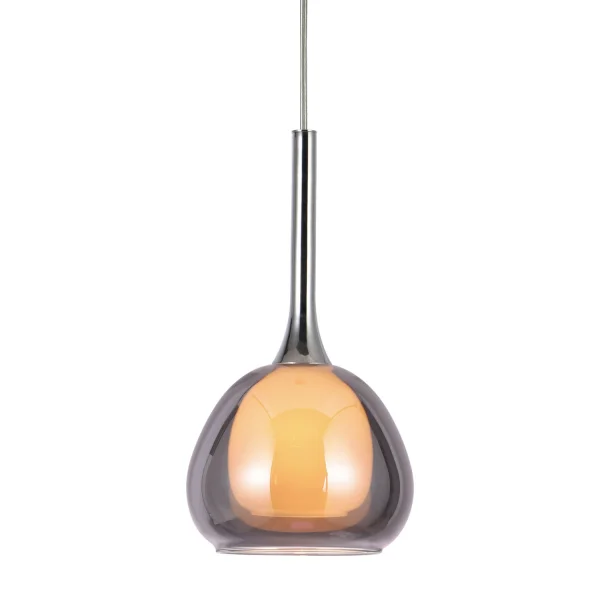 LÁMPARA DE TECHO 1 LUZ CRISTAL EXTERIOR FUMÉ INTERIOR BLANCO Ø16,5 NOLINA