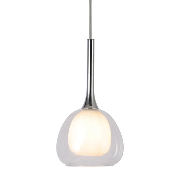 LÁMPARA DE TECHO 1 LUZ CRISTAL EXTERIOR TRANSPARENTE INTERIOR BLANCO Ø16,5 NOLINA