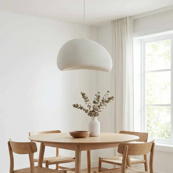 LÁMPARA DE TECHO 1 LUZ E27 40CM BLANCA ESTILO PIEDRA VANIA