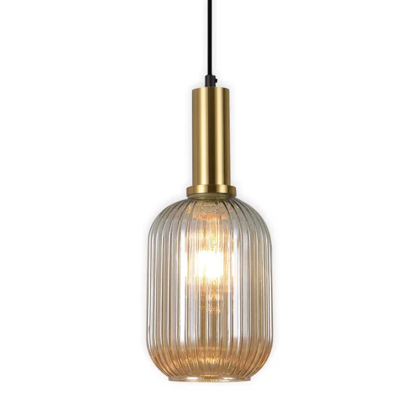 LÁMPARA DE TECHO 1 LUZ TULIPA ÁMBAR E27 SHELBY