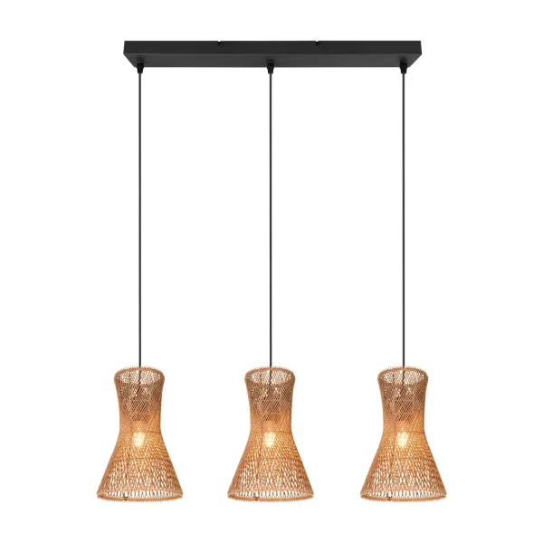 LÁMPARA DE TECHO 3 LUCES E27 PAPIERGARN MARRÓN NAHELE