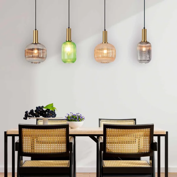LÁMPARA DE TECHO 4 LUCES TULIPAS COMBINADAS E27 SHELBY