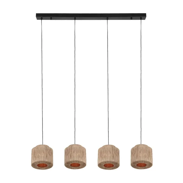 LÁMPARA DE TECHO 4 LUCES YUTE NATURAL E27 LEIKO