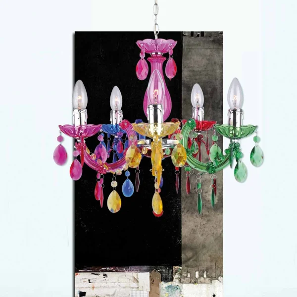LÁMPARA DE TECHO 5 LUCES VIVALDA MULTICOLOR