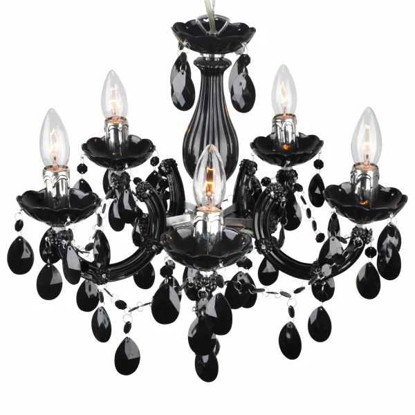LÁMPARA DE TECHO 5 LUCES OLETHEA NEGRO