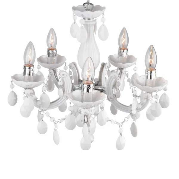 LÁMPARA DE TECHO 5 LUCES PRIMAVERA BLANCA