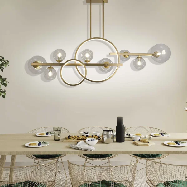 LÁMPARA DE TECHO 8 LUCES HIERRO ORO NICOLETTA