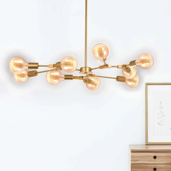 LÁMPARA DE TECHO AUREL 9 LUCES ORO