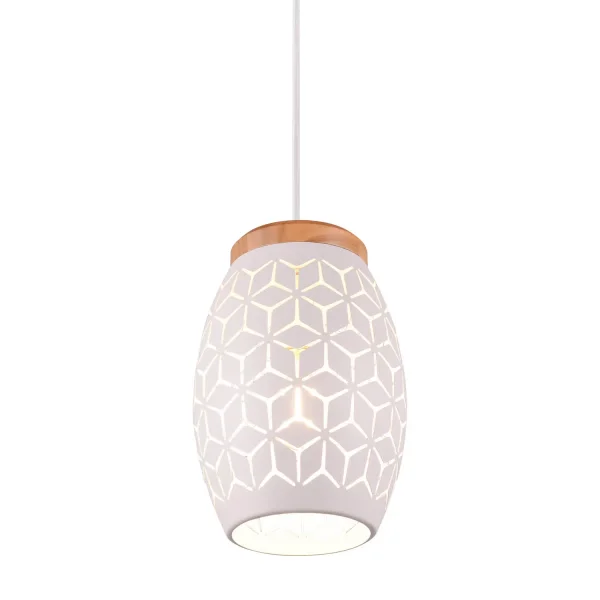 LÁMPARA DE TECHO COLGANTE 1 LUZ METAL BLANCO E27 BIRKITA