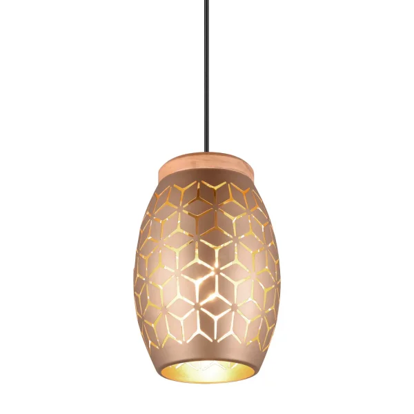 LÁMPARA DE TECHO COLGANTE 1 LUZ METAL COFFEE E27 BIRKITA