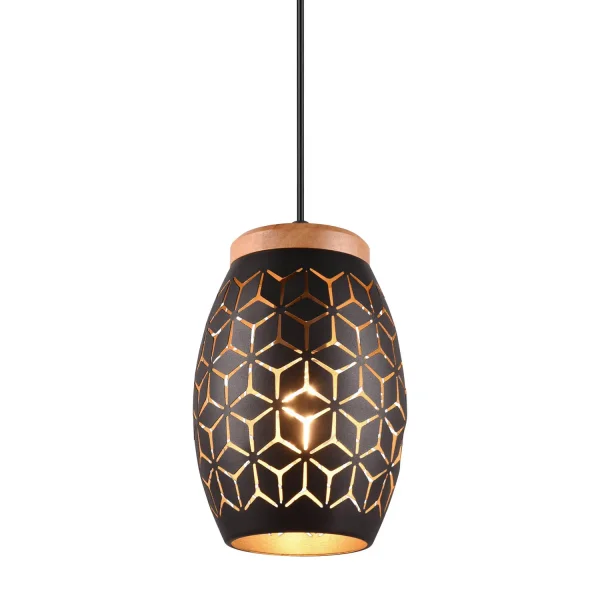 LÁMPARA DE TECHO COLGANTE 1 LUZ METAL NEGRO E27 BIRKITA
