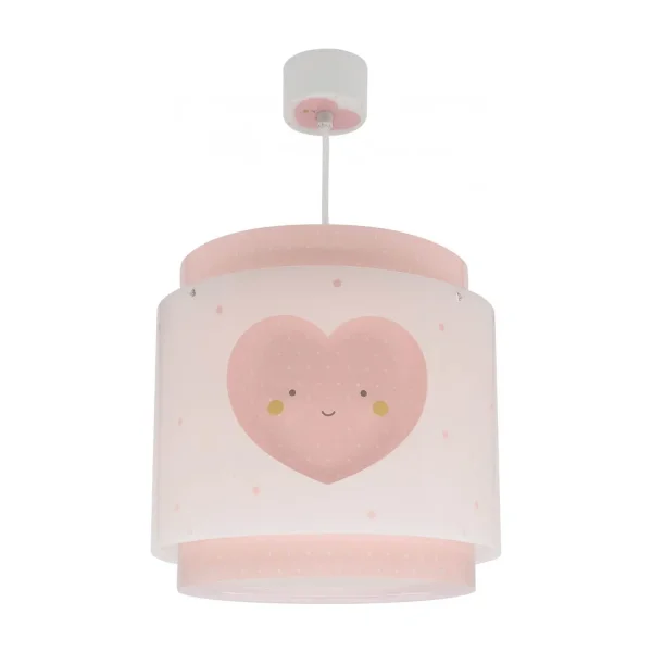 LÁMPARA DE TECHO INFANTIL CORAZÓN ROSA