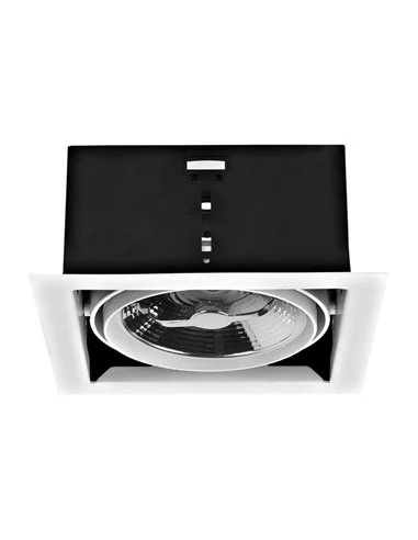 Lámpara downlight empotrable Cardan – FORLIGHT –  Lámpara de acero blanca, Medidas: 18 cm, GU10/AR111