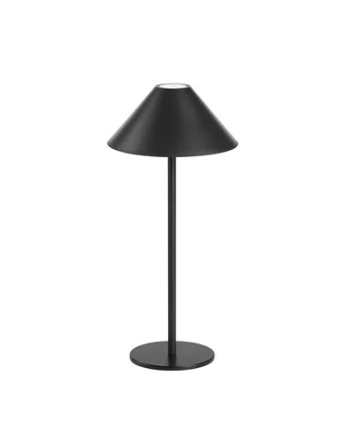 Lámpara portátil de exterior Sirina – FORLIGHT – Lámpara táctil con USB negra, 3 intensidades lumínicas, LED regulable