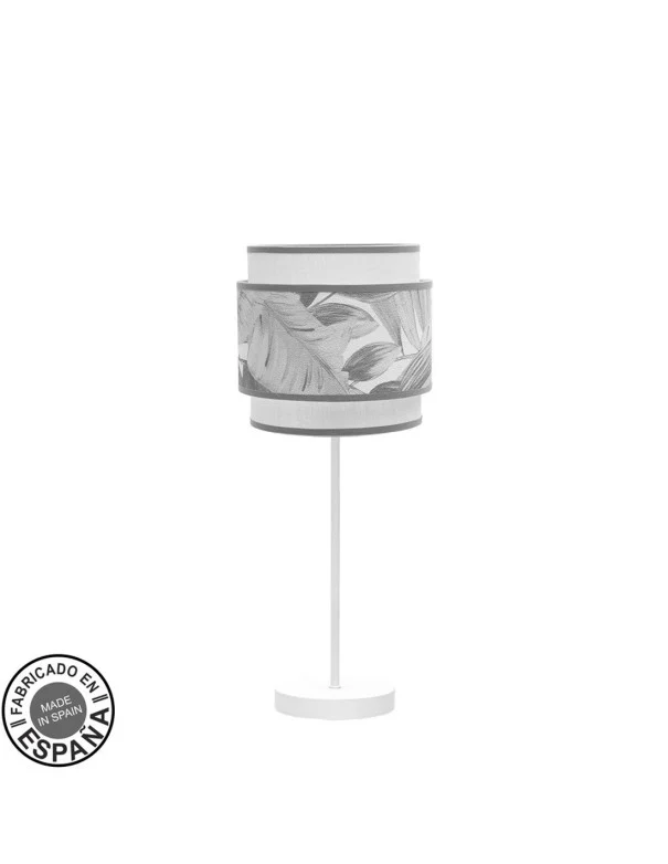 Lámpara Sobremesa Camerún Blanca Pantalla Decogarden