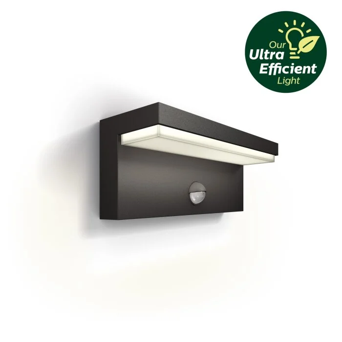 Lámparas Philips Bustan Aplique de exterior LED Antracita, 1 luz, Sensor de movimiento