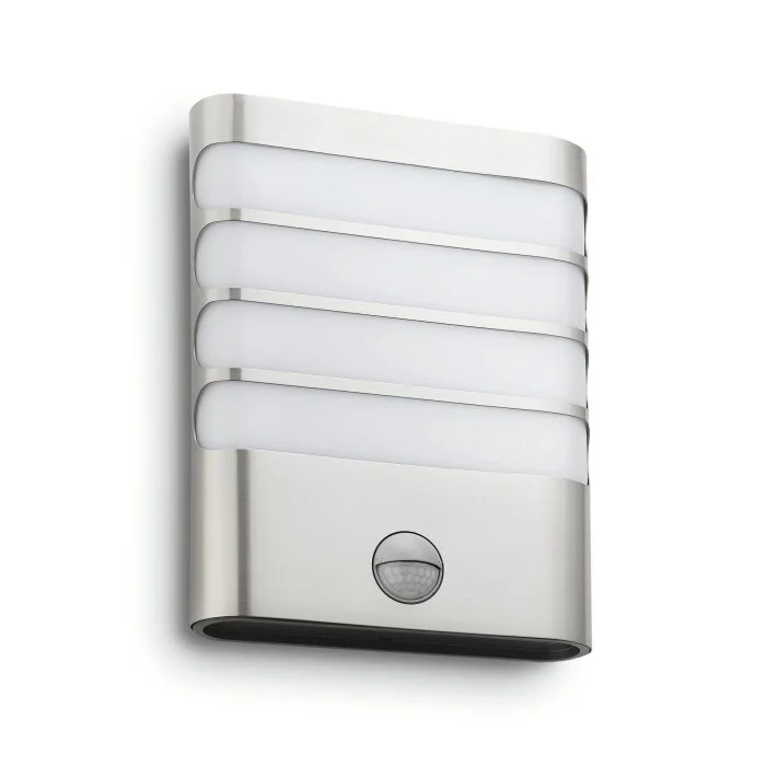 Lámparas Philips Raccoon Apliques LED Plata, 1 luz, Sensor de movimiento