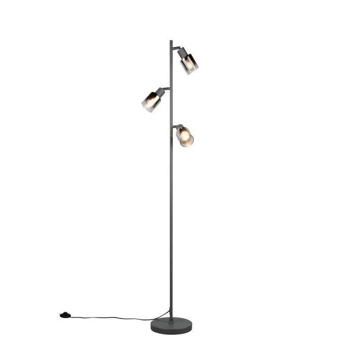 Lámparas Reality Cadiz Lámpara de pie Negro, 3 luces