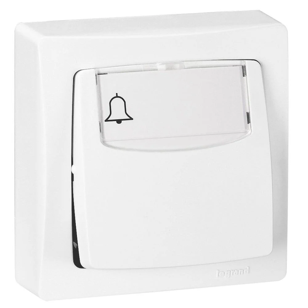 LEGRAND-Pulsador Portaetiquetas - Oteo - Monobloc - 6A - Blanco [SON-086009