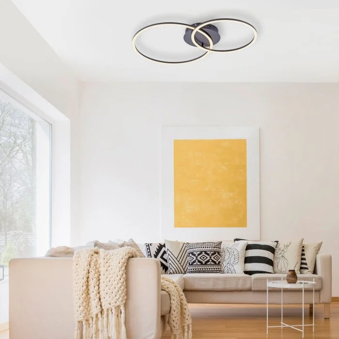 Leuchten-Direkt IVANKA Lámpara de Techo LED Negro, 2 luces