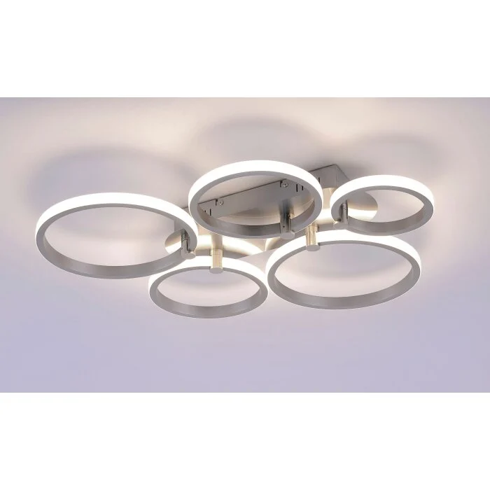 Leuchten Direkt Johanna Lámpara de Techo LED Acero inoxidable, 5 luces