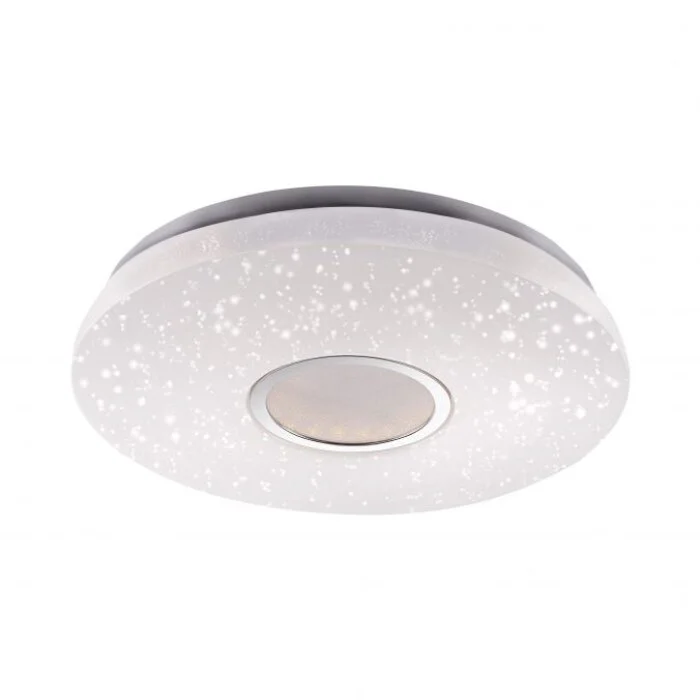 Leuchten-Direkt JONAS Lámpara de techo LED Acero bruñido, Blanca, 1 luz, Mando a distancia