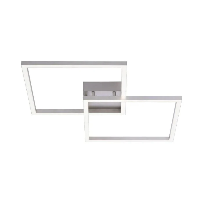 Leuchten Direkt Ls-MAXI Lámpara de Techo LED Acero inoxidable, 2 luces, Mando a distancia, Cambia de color