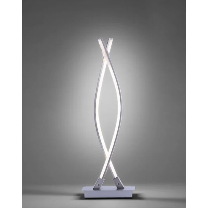 Leuchten-Direkt MAJA Lámpara de Mesa LED Color acero inoxidable, Níquel-mate, 2 luces