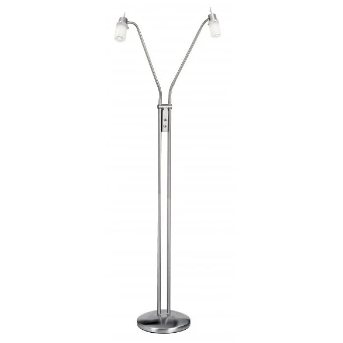 Leuchten-Direkt MAX LED Lámpara de pie Acero inoxidable, 2 luces