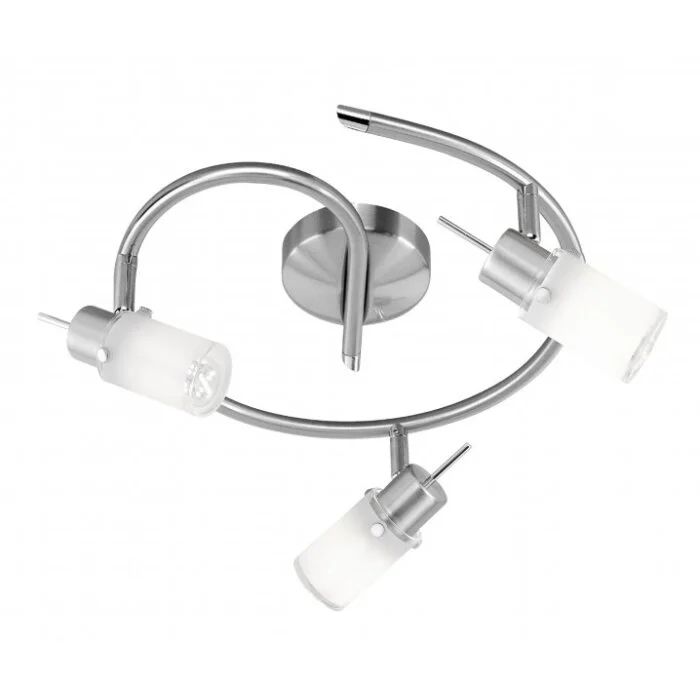 Leuchten-Direkt MAX LED Lámpara de techo Acero inoxidable, 3 luces